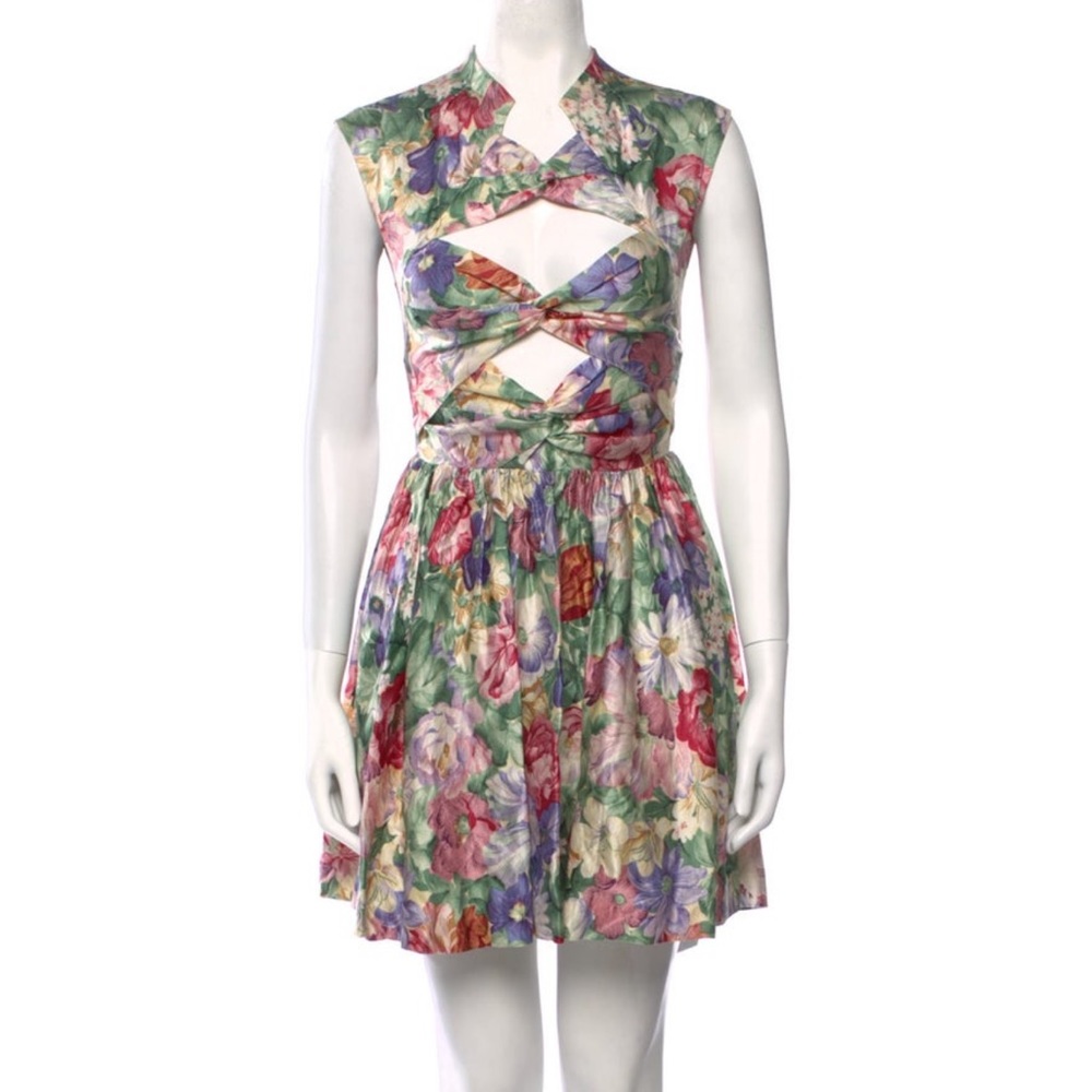 ZIMMERMAN Floral 'Bow' Front Flared Skirt Dress